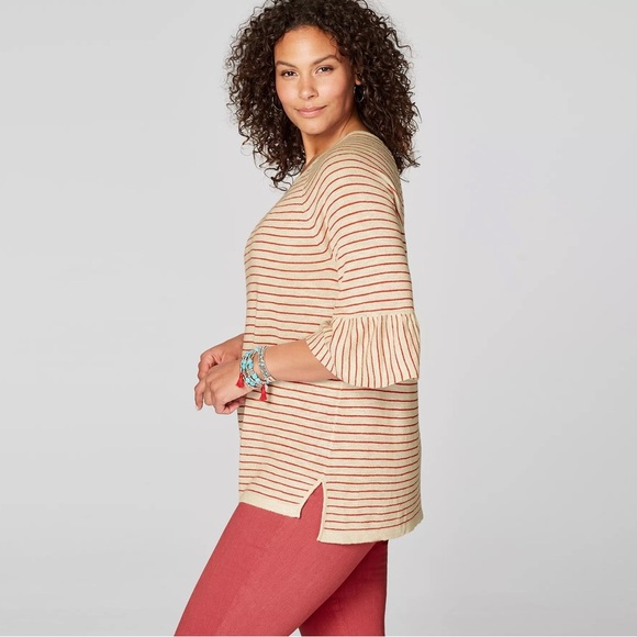 J.Jill Linen Blend Sweater with Flounce Sleeve size XL - Picture 8 of 8